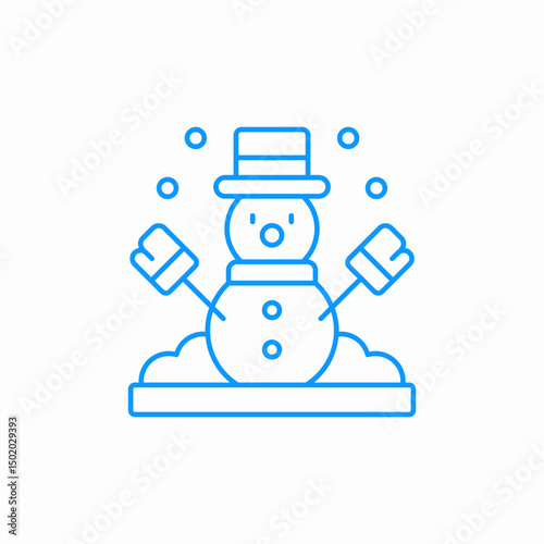 snowman winter fun icon sign vector