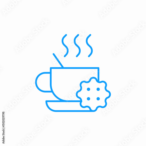 steaming cup cookie icon sign vector
