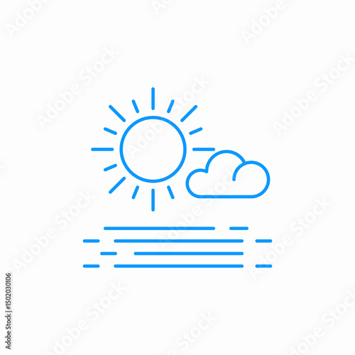 sun cloud water icon sign vector