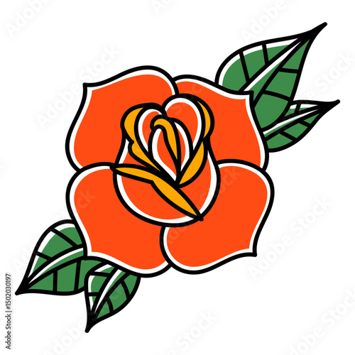 Flower tattoo traditional