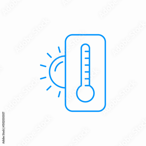 sunny thermometer reading icon sign vector
