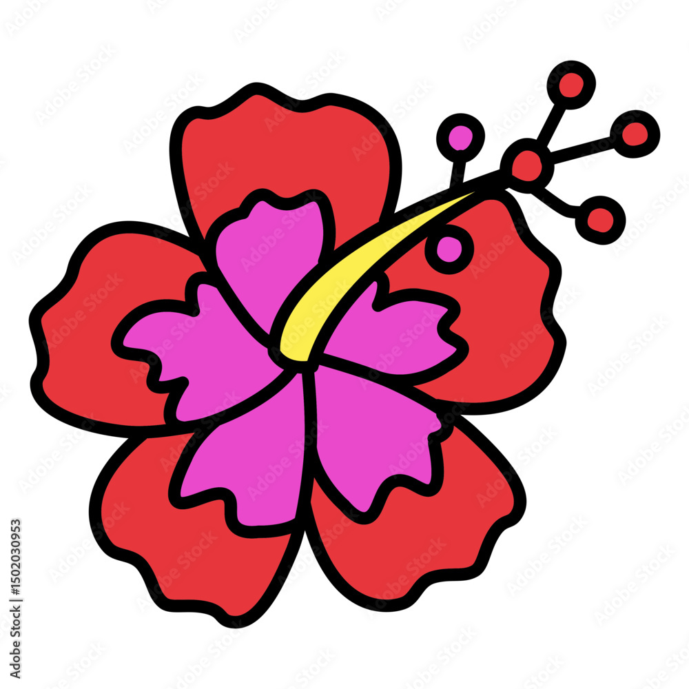 Fototapeta premium Hibiscus flower neon