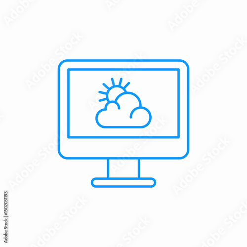 weather forecast monitor icon sign vector