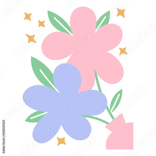 Two flowers in a vase