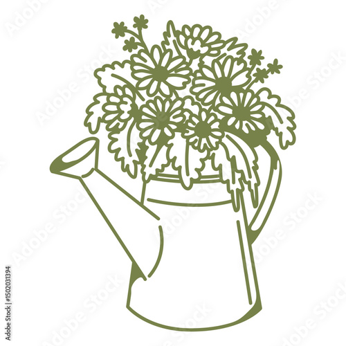 Elegant watering can floral design