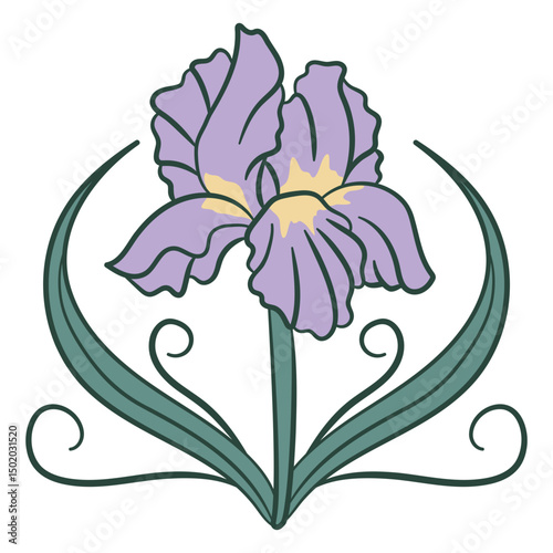 Elegant iris flower illustration