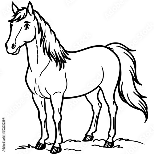 Majestic Horse Illustration Generated AI Art