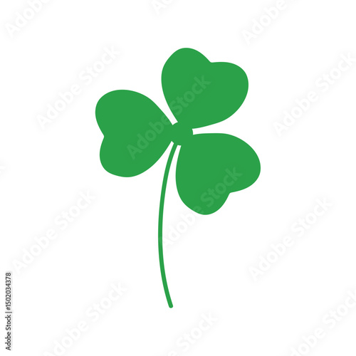 Three leaf green shamrock. Vector