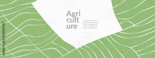 Abstract design featuring rice fields, vineyards, and wheat across rural landscapes. Geometric patterns, organic textures. Agriculture, nature, and agro themes. Posters, brochures, eco farm layouts