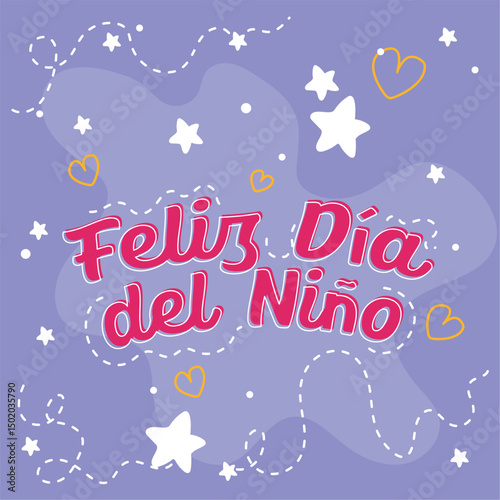 Stars hearts doodle background. Vector