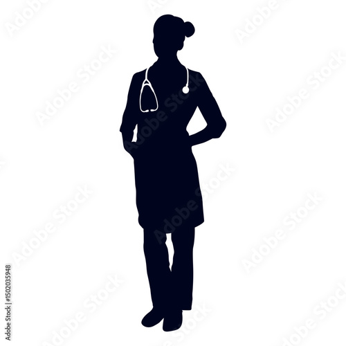 Woman doctor silhouette