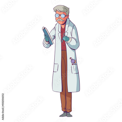 Doctor illustration candies on pocket