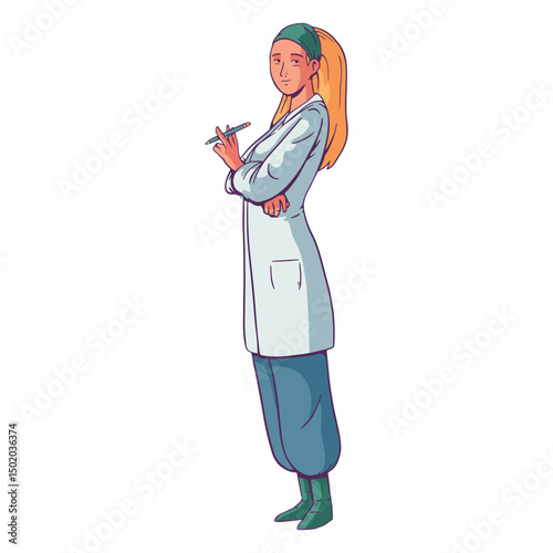 Holding pencil doctor colored
