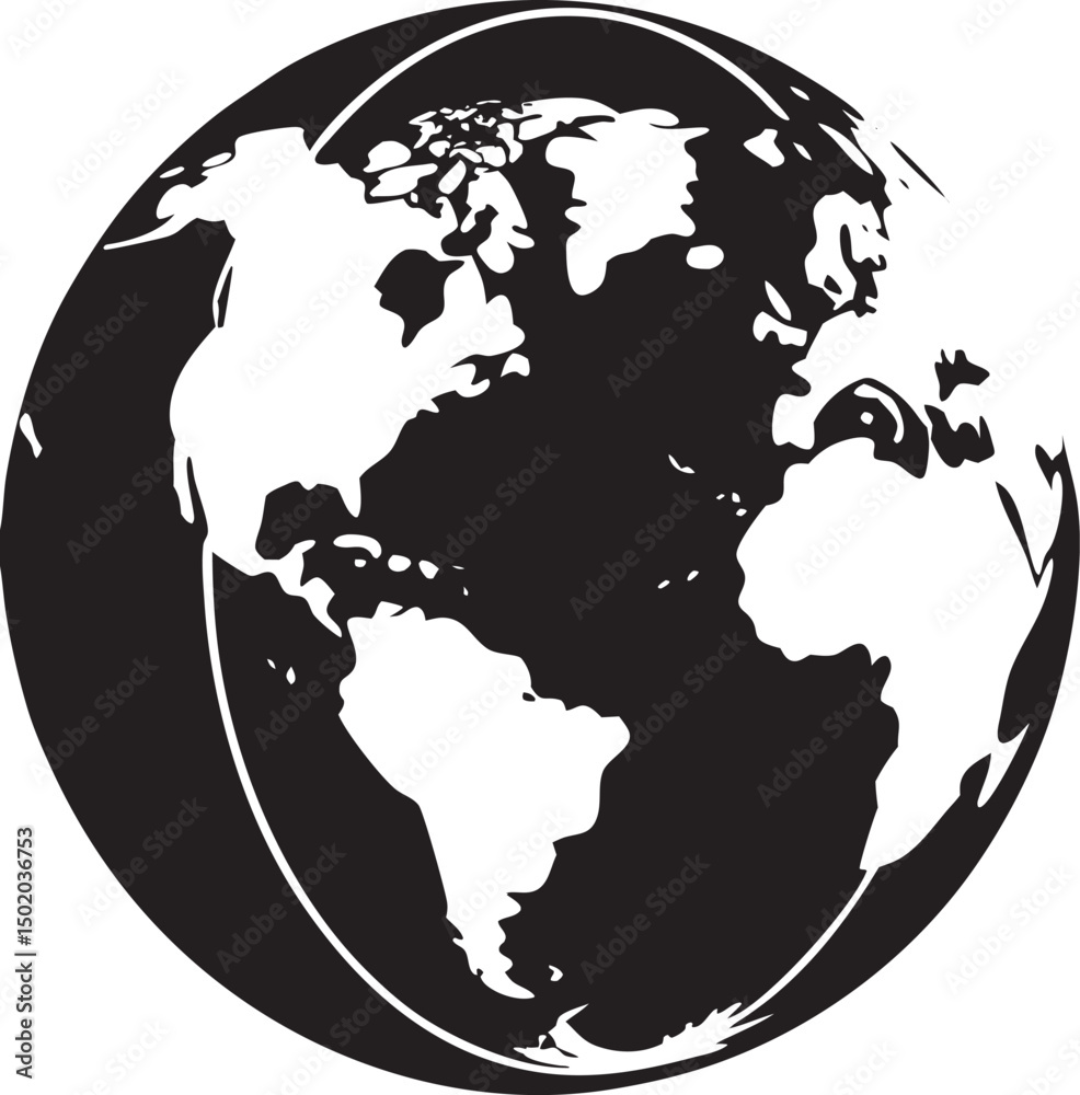 Obraz premium World map in globe shape isolated on white background. vector