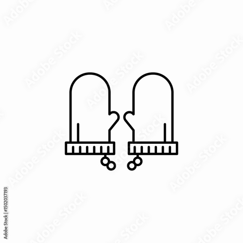 baby mittens icon sign vector
