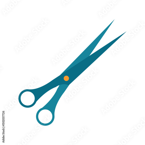 Closed barber scissors. Vector