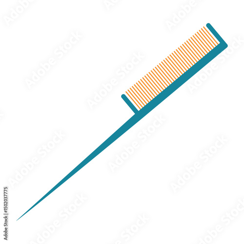 Long comb with handle. Vector
