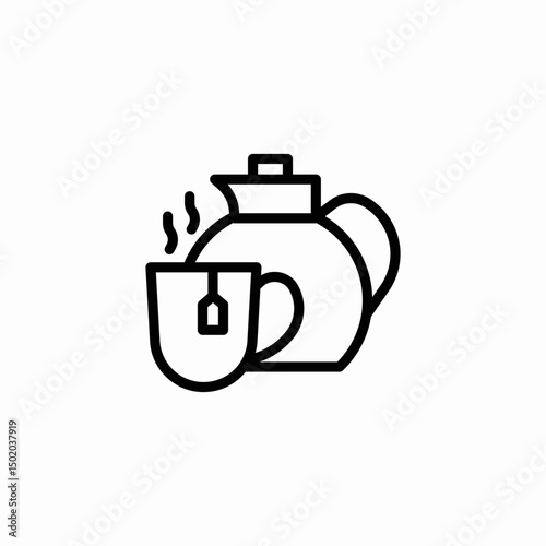 ceramic teapot icon sign vector