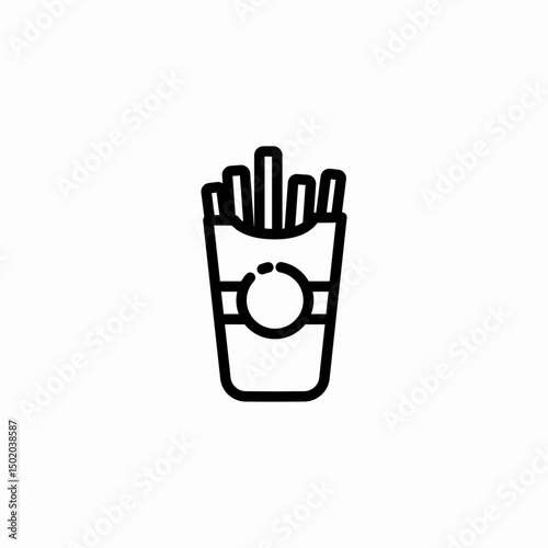 french fries icon sign vector