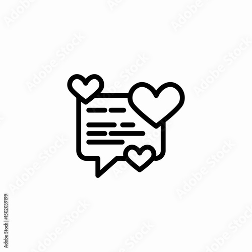 heart letter icon sign vector
