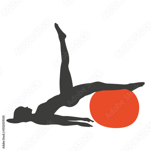 Girl exercising pilates silhouette