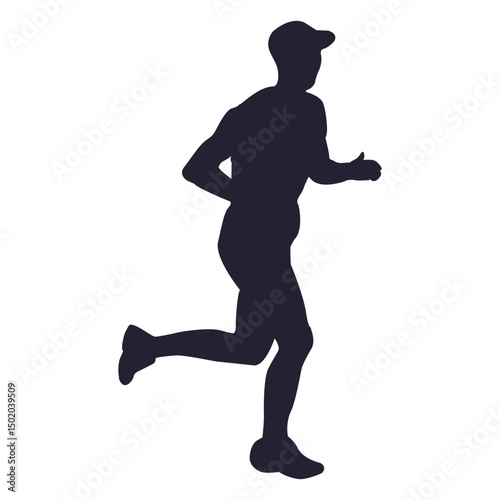 Marathon athlete silhouette