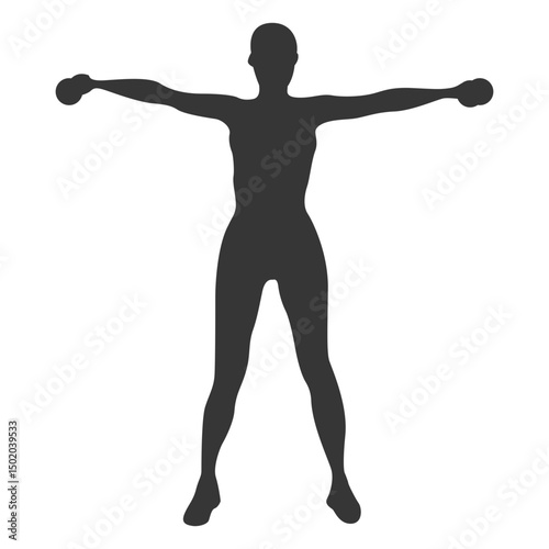 Woman doing exercise fitness silhouette