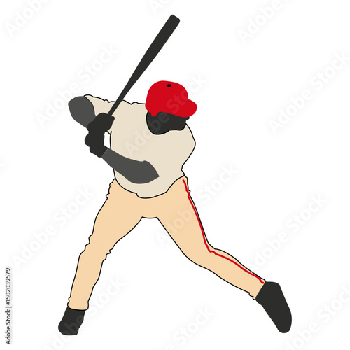 Baseball batting silhouette 2
