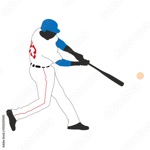 Baseball batting silhouette 1