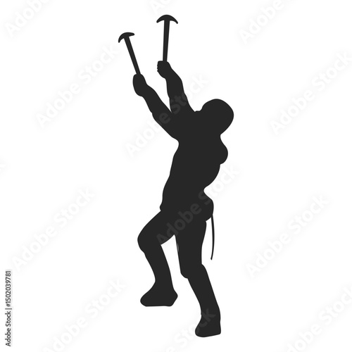 Rock climbing silhouette