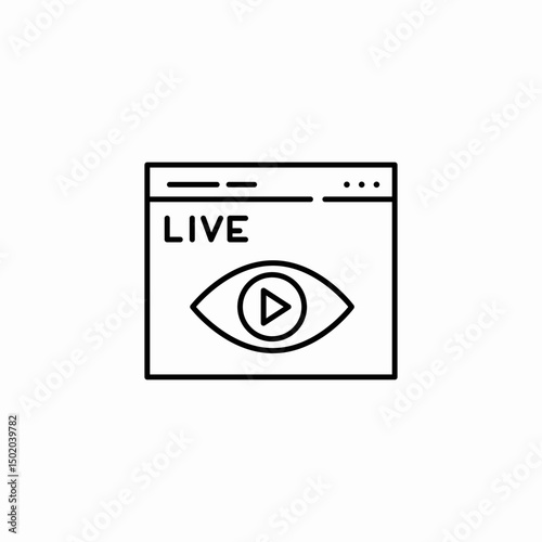 live stream icon sign vector