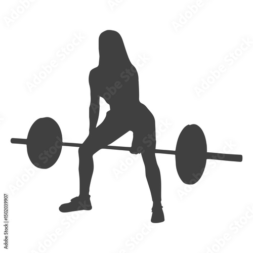Woman bent over row silhouette