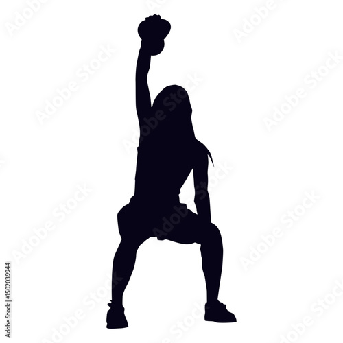 Kettlebell lifting crossfit silhouette
