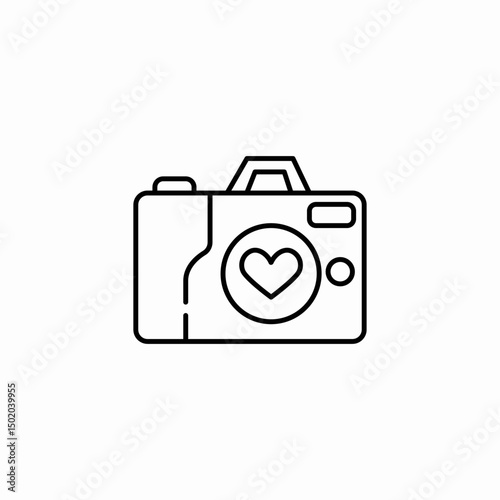 love camera icon sign vector