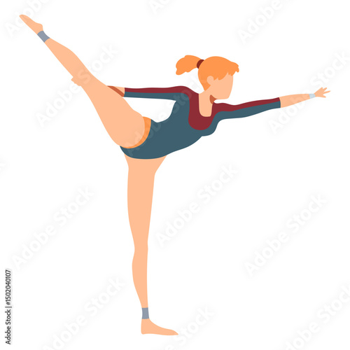 Gymnast leotard exercise body stocking acrobatics flexibility flat