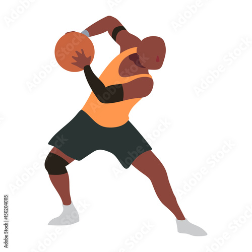 Basketball player ball player shorts accessory t shirt flat