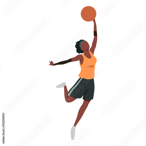 Basketball player female ball player shorts accessory t shirt flat