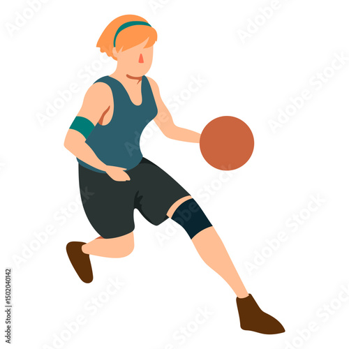 Basketball player female running ball player outfit flat