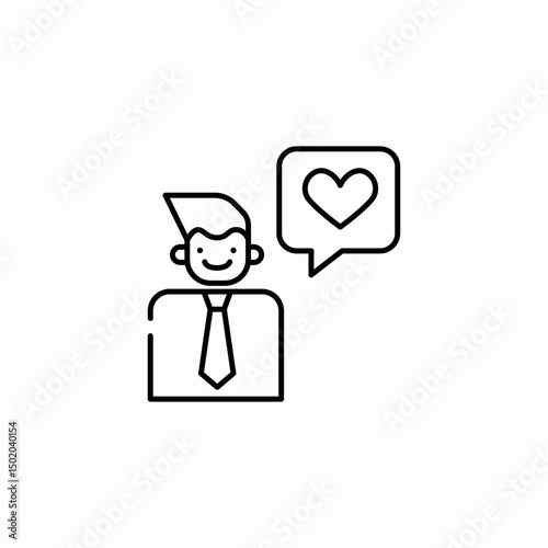 loving boss icon sign vector