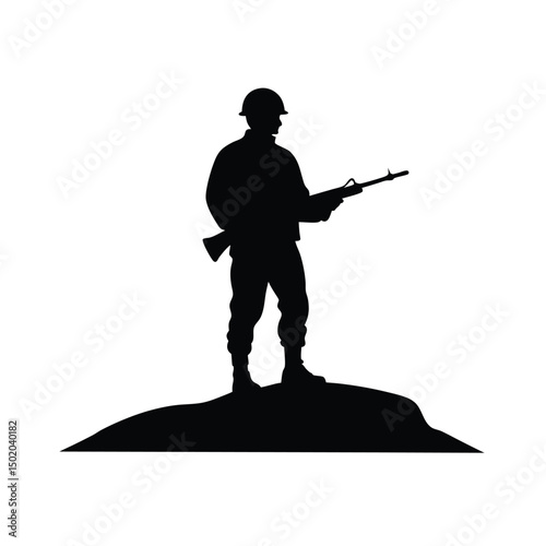 Soldier Silhouette Graphic Vector.
