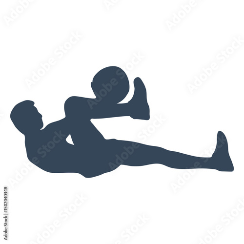Laying down person silhouette
