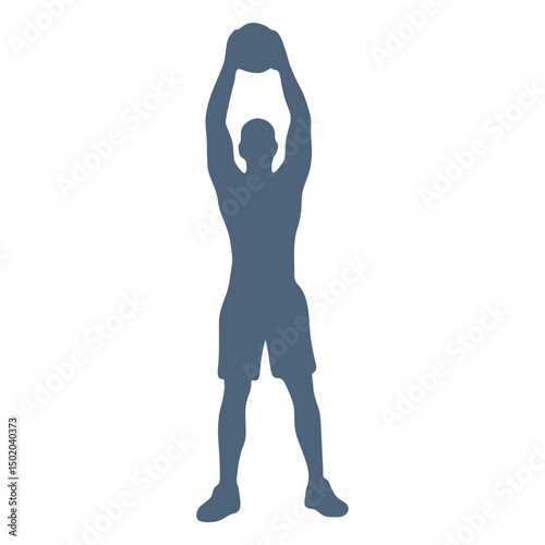 Person raised ball silhouette