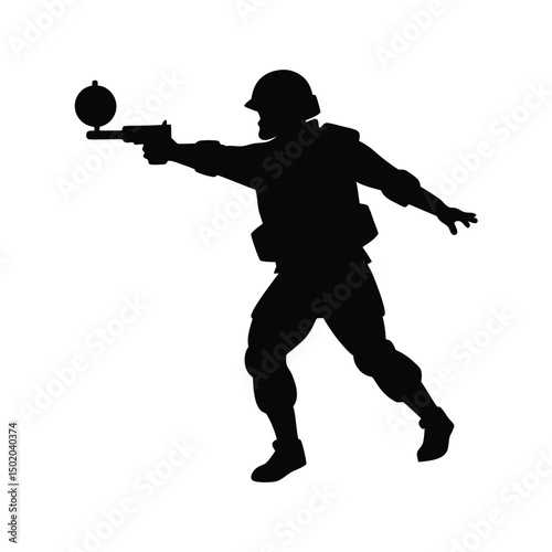 Soldier Pistol Aim Silhouette.
