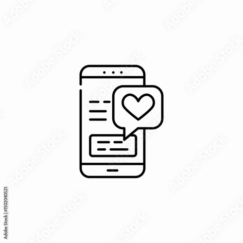 mobile heart icon sign vector
