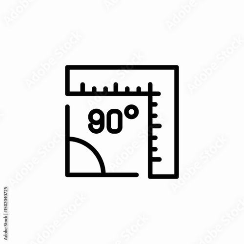 ninety degrees icon sign vector