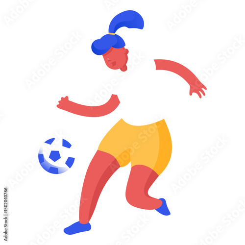 Woman football player illustration