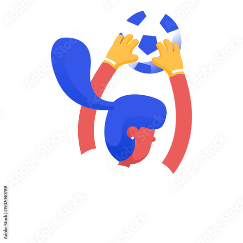Woman goalkeeper save illustration