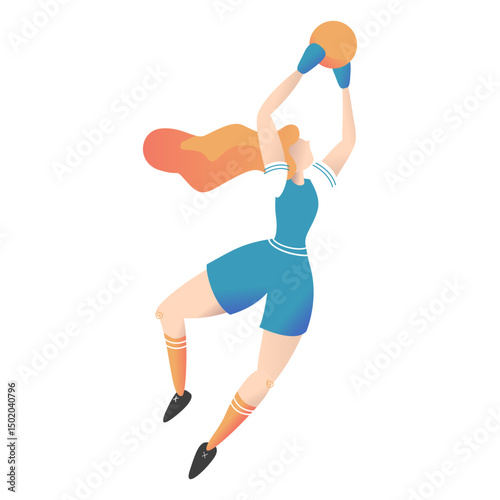 Woman goalkeeper saving
