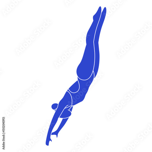 Female swimmer blue
