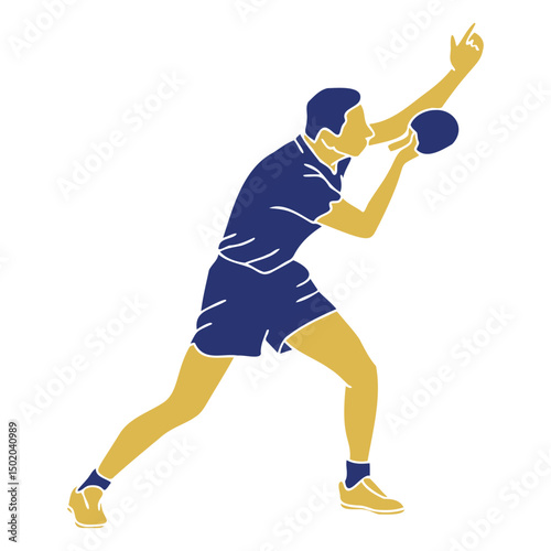 Tabletennis man serving flat